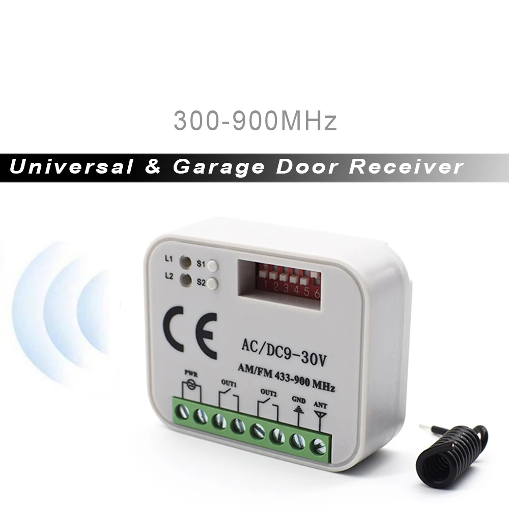 5pcs Garage Receiver AC/DC 9-30V Multiple Frequencies 300-900mhz Gate Remote Control Receiver For 315 433 868 MHz Transmitter