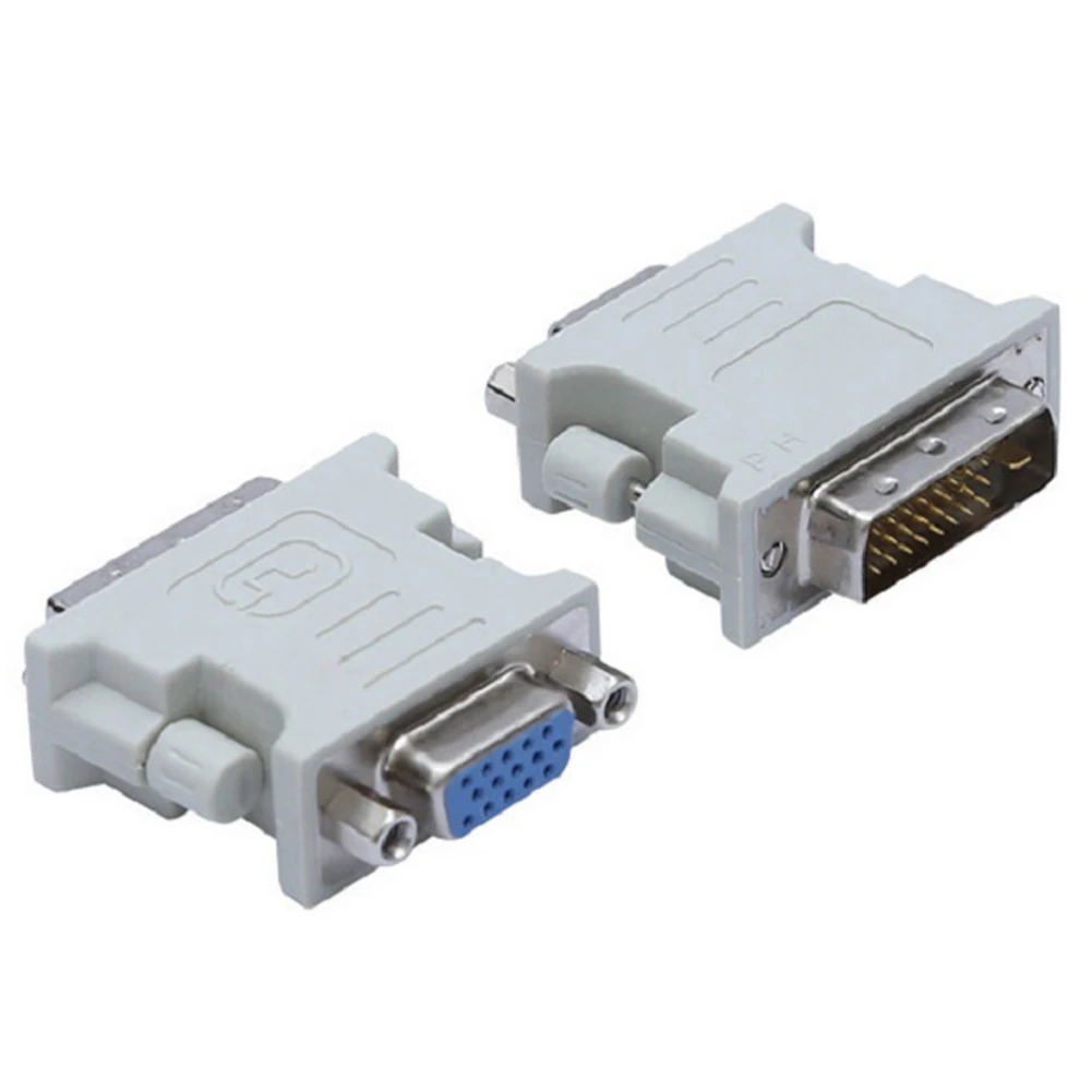 White Connector Adapter Multi-Purpose Plastic Video Converter Mini Computer Monitor DVI 24+1 To VGA Female Durable