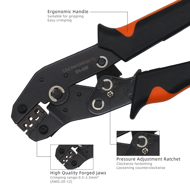 SN-48B 270/300PCS crimping pliers set 2.8/4.8/6.3 plug terminal crimper hand tool kit Multifunctional wire stripper cable cutter