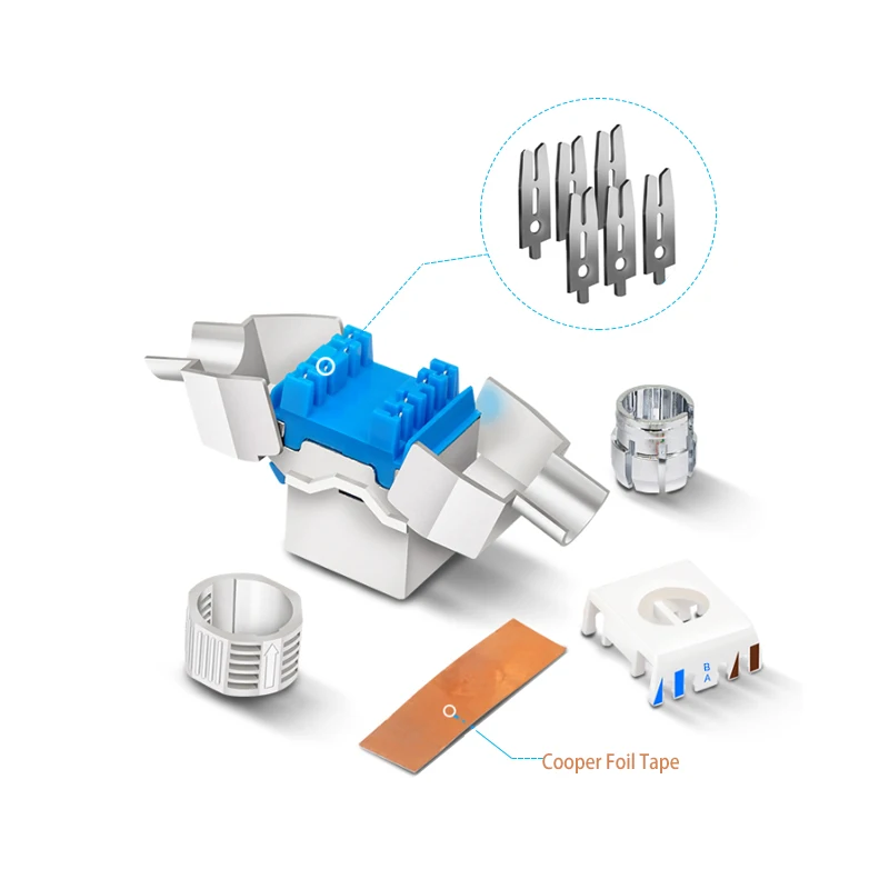 Linkwylan Network RJ45 Cat8 Keystone Jack Module 40G 2000MHz Shielded For Cat 8 Cable Face Plate & Blank Patch Panel