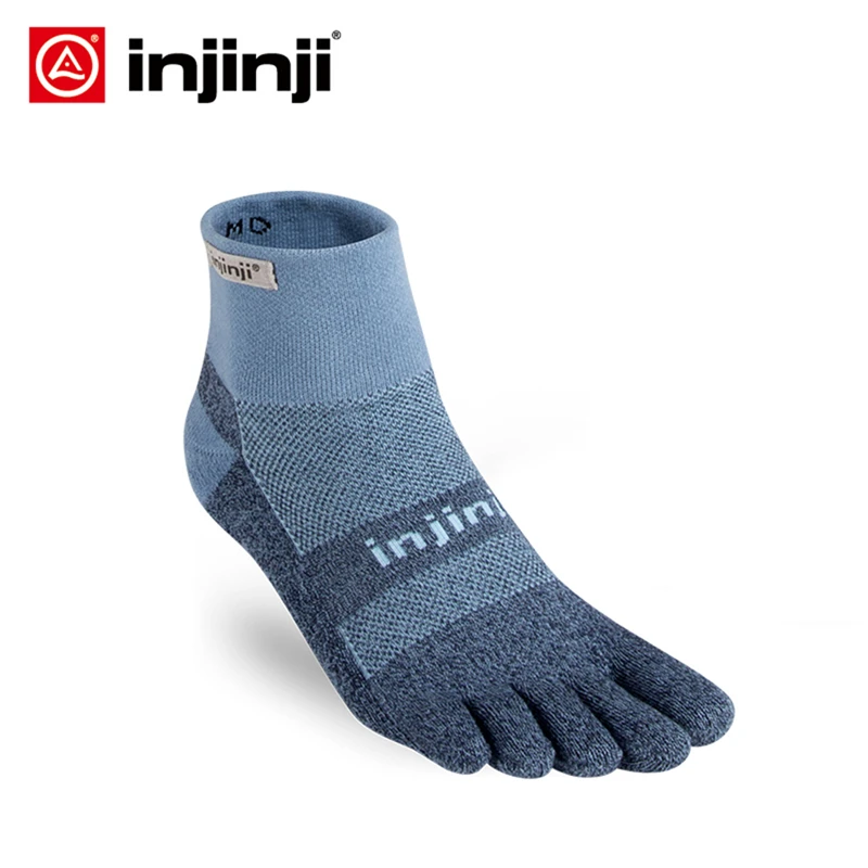 INJINJI Five-finger Sneakers Socks 2019 Trail Midweight Mini-Crew Cross-country Wear-resistant Quick-drying Warm Outdoor Hiking