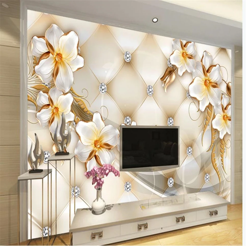 Custom 3d wallpapers Colorful carved orchid flowers wallpapers blooming rich and honorable HD soft pack background wall