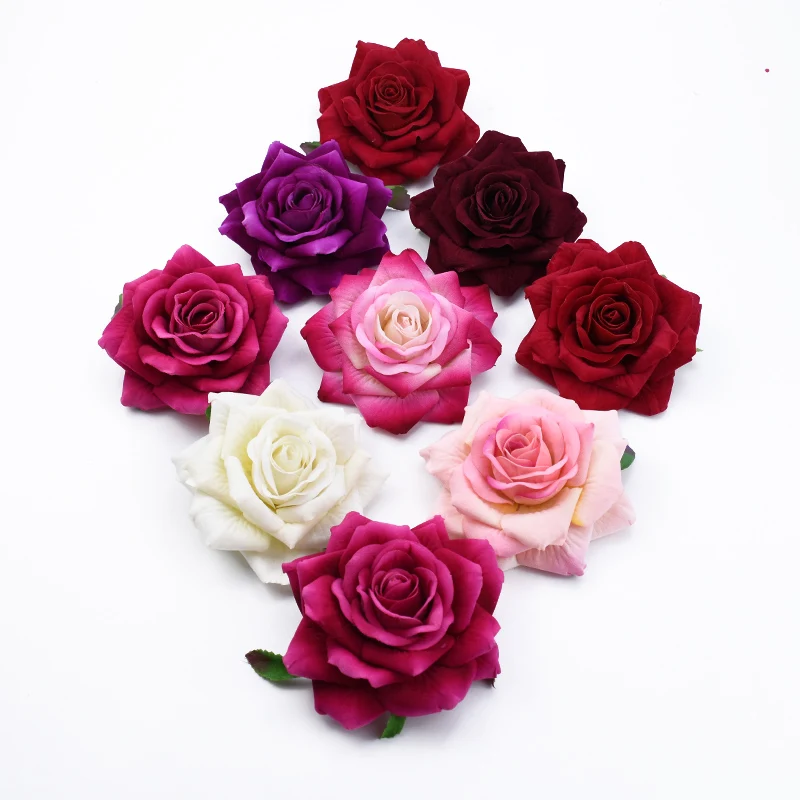 10CM Flannel Roses Wedding Bride Holding Flowers Material Christmas Decorations for Home Scrapbooking Artificial Flowers Cheap