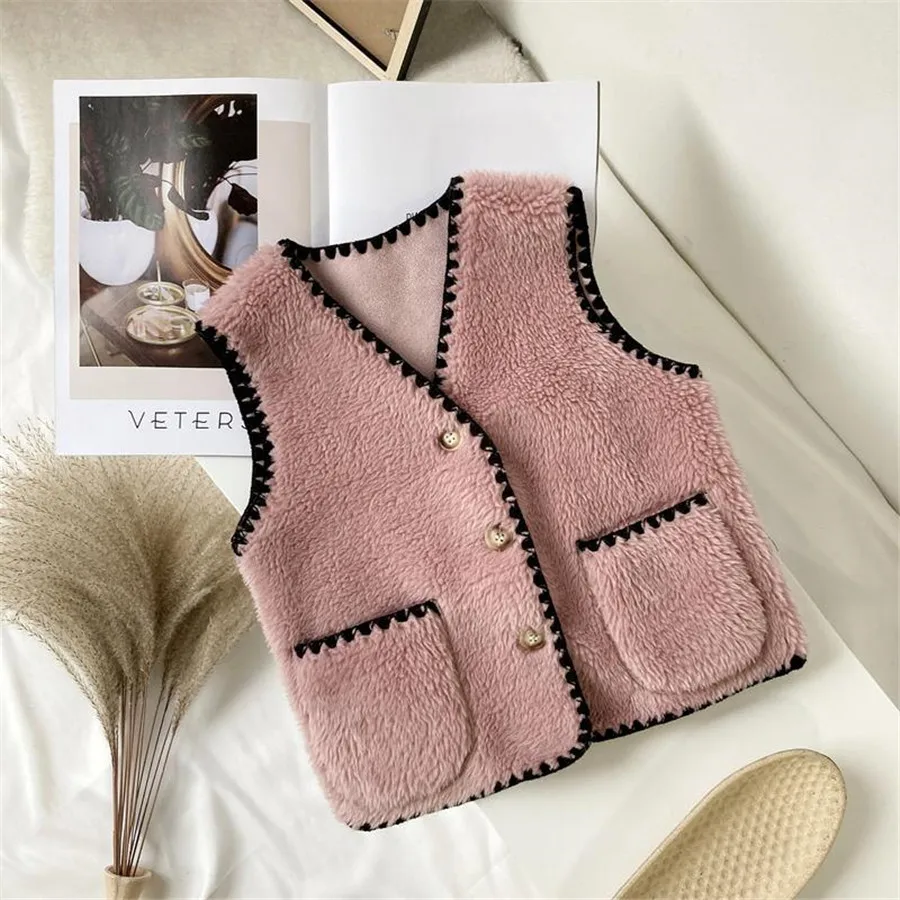 fleece kids vest for girls waistcoat toddler girl vest infant warm winter waistcoat autumn sleeveless jacket children outwear