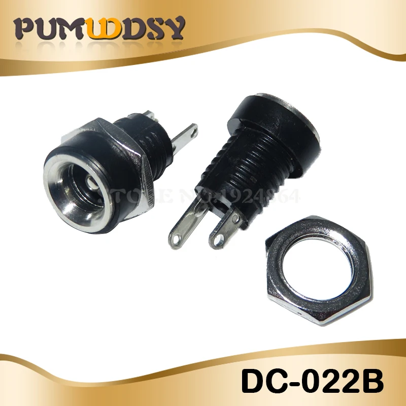 10PCS DC-022B 5.5x2.1mm 5.5 X 2.1mm 1.3 Female DC Power adapter dc jack connector DC022B DC power plug male 5.5*2.1mm 5.5*2.5 mm