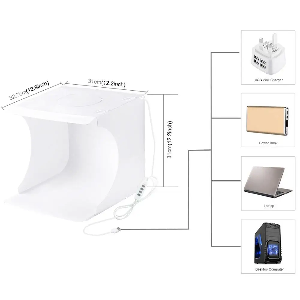 Imagem -02 - Anel de Luz Dobrável Portátil Puluz de 30cm Caixa de Iluminação para Estúdio Fotográfico Sessão de Fotos Tenda com Seis Cenários Coloridos