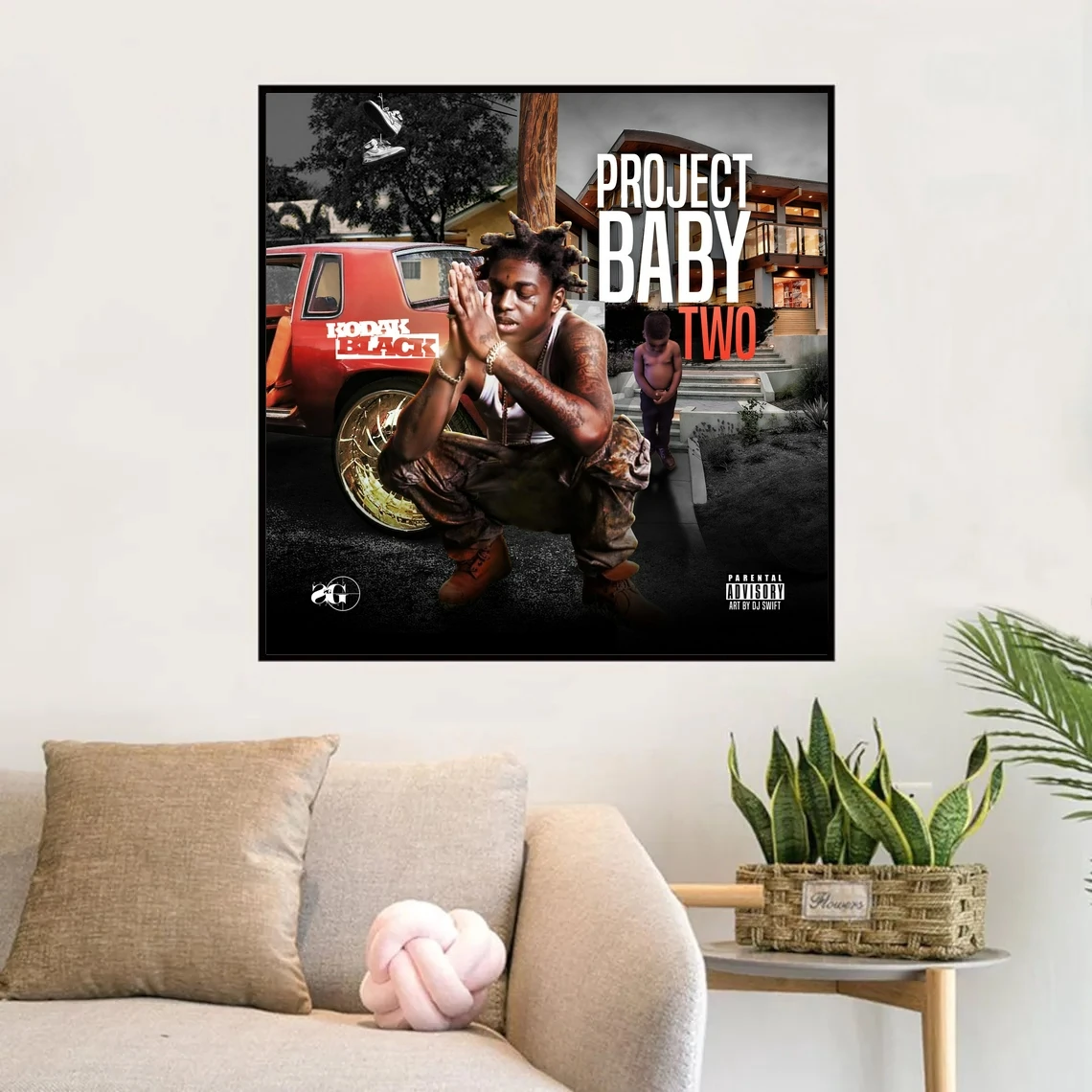 Kodak Black Project Baby 2 Rap Music Album Cover Poster Prints Art Canvas Painting Wall Living Room Home Decor (No Frame)