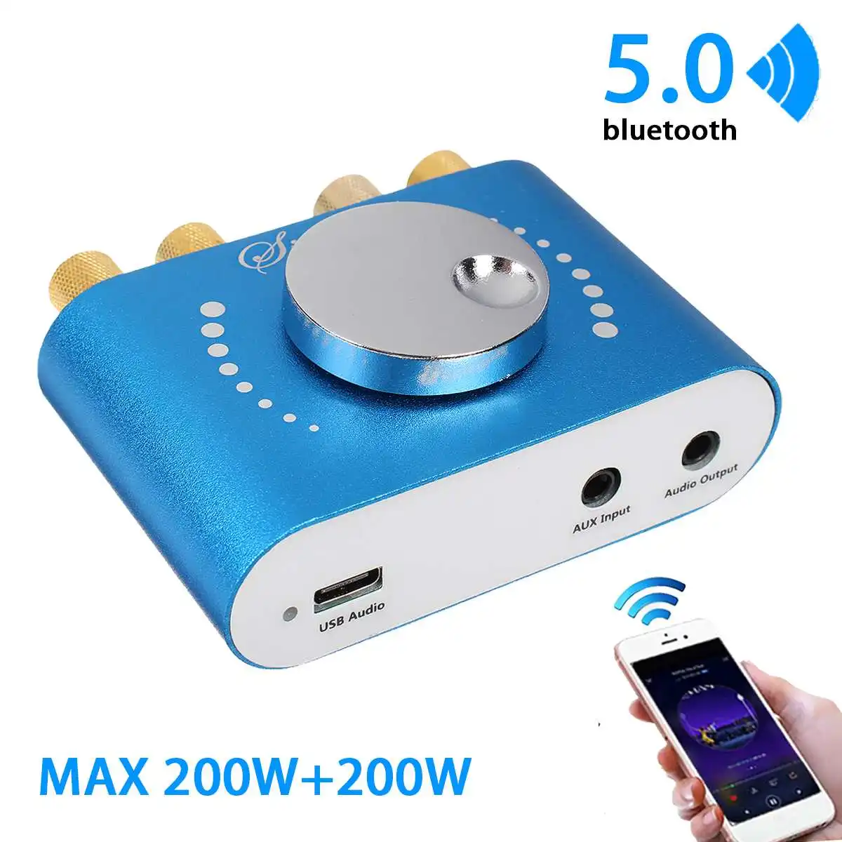 200 واط + 200 واط 12 فولت/24 فولت مكبر صوت صغير الحجم بلوتوث 5.0 المتكلم الصوت الرقمي فئة الطاقة D HiFi ستيريو USB الموسيقى كارت الصوت أمبير سيارة المنزل