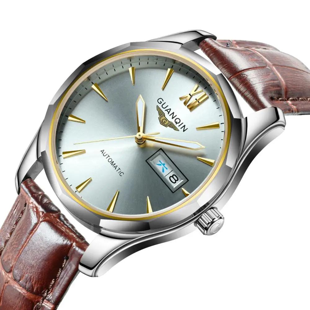 GUANQIN Japan NH36 Movement Men Automatic Mechanical Watch Mens Watches Top Brand Fashion Waterproof Sapphire Relogio Masculino
