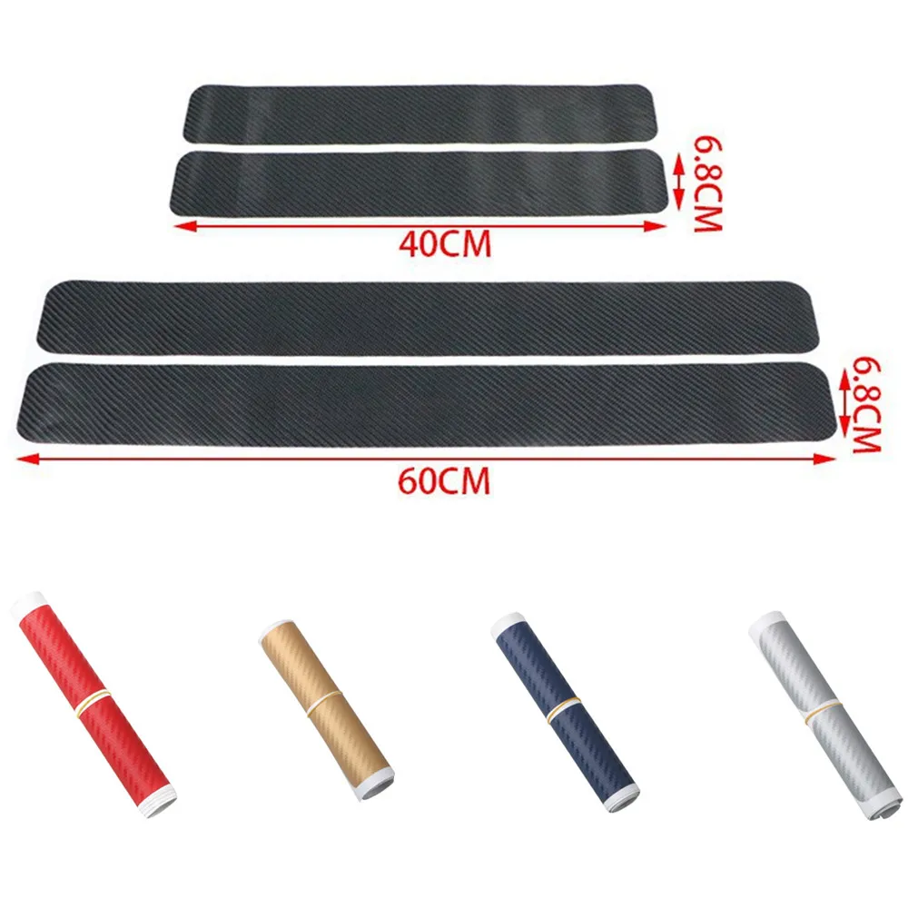 

4PCS Universal Car Door Sill Anti kick Stickers Scuff Anti Scratch New Carbon Fiber Auto Door Sticker Car Styling Accessories