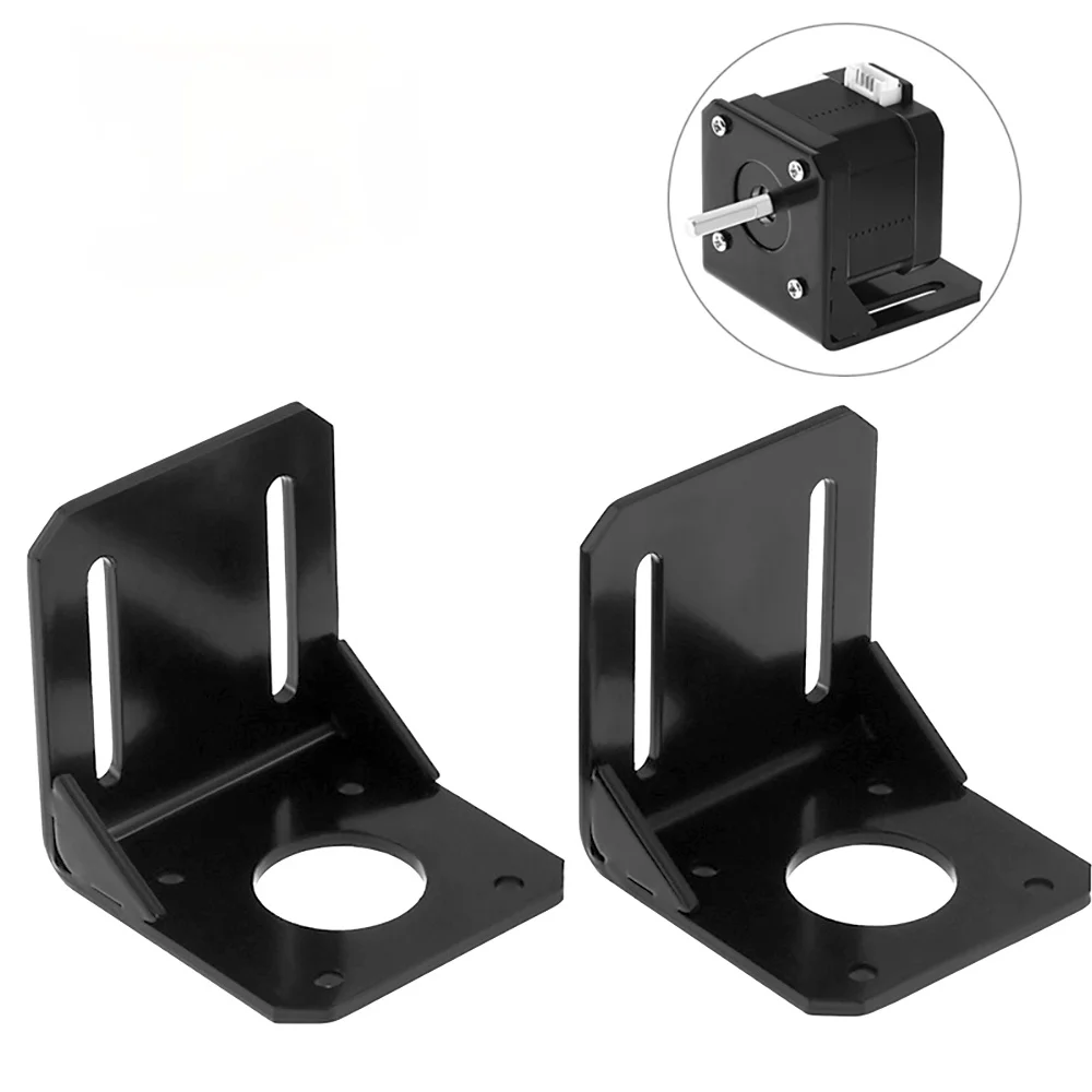 Nema23 Mounting L Bracket 57 Stepper Motor Fitted Black Alloy Steel Mounting Bracket NEMA 23 NEMA17 Mount for 42/57