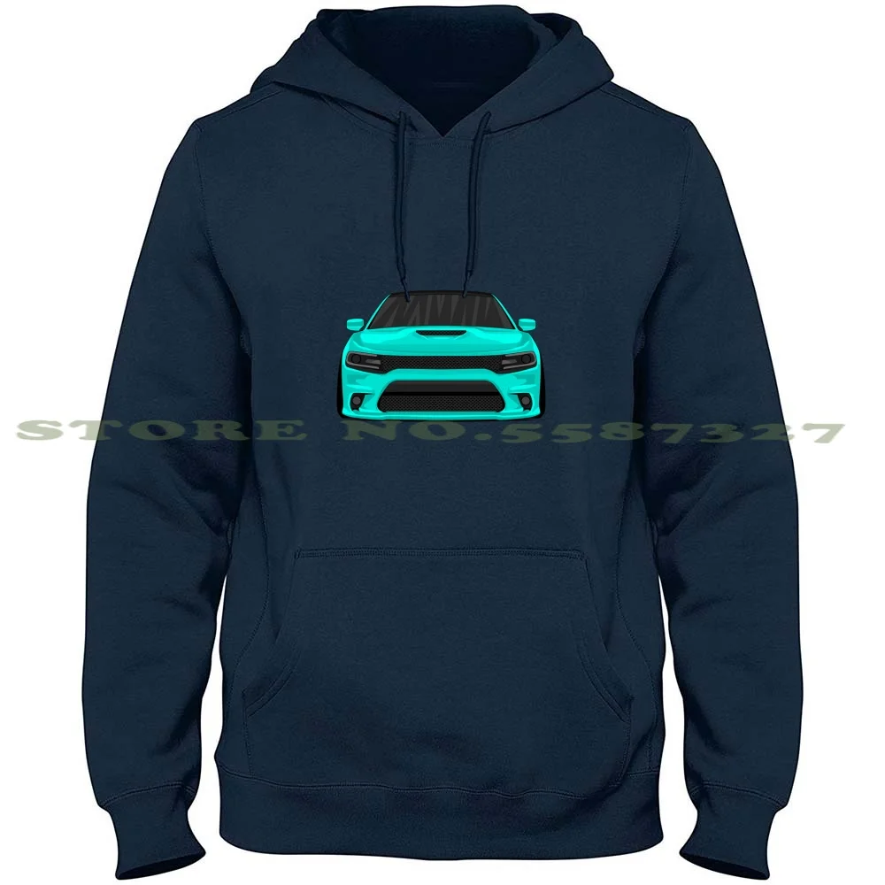 Charger ( Turquoise ) 100% Pure Cotton Hoodie Tshirt Charger Challenger Mopar Car Chrysler American Muscle Plymouth Camaro