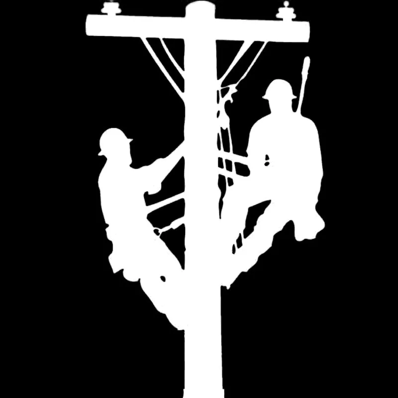 Fun Car Sticker Lineman Linemen Journeyman Electrician Power Pole Decals Auto Decor Accessories Black/Silver Vinyl,14cm*8cm