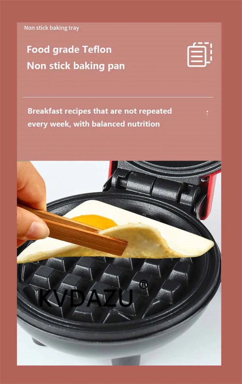 Многофункциональная Бытовая вафельница 220 В, мини-вафельница для завтрака