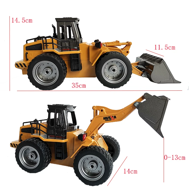 1:18 Huina RC Tractor Shovel Toy RC Forklift Truck Engineering Car Model Toys for Children Boys Birthday Gift Bulldozer Tractor