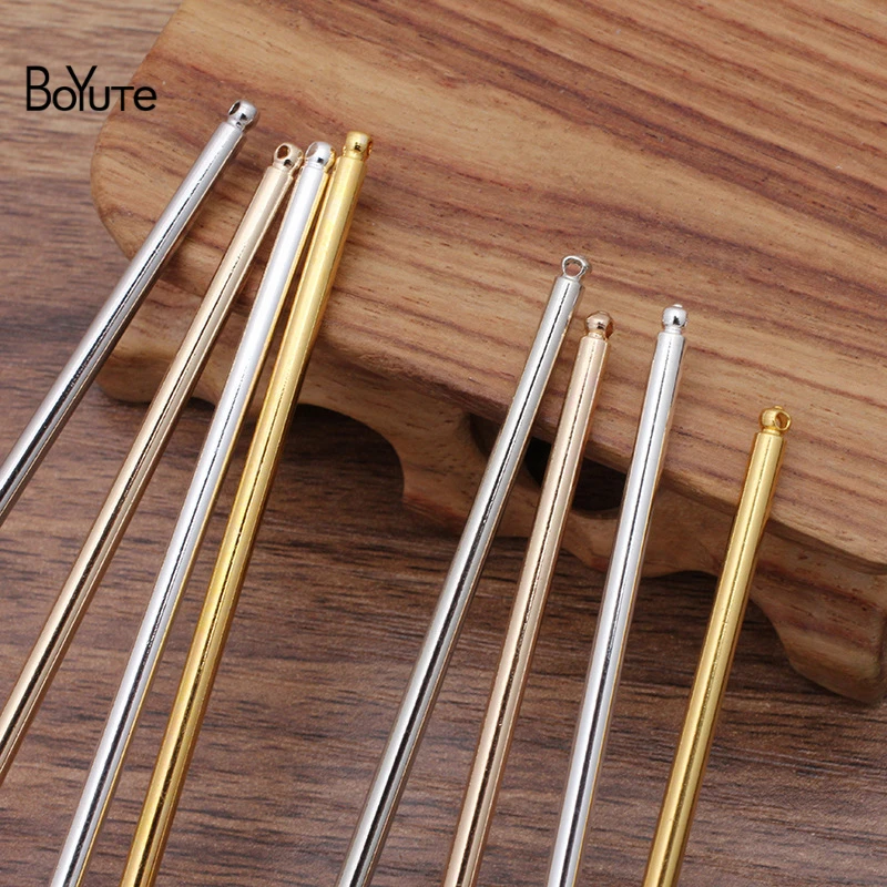 BoYuTe (50 Pieces/Lot) 3*125MM 3*150MM Metal Iron Hair Sticks Factory Supply Handmade Diy Hair Accessories Materials