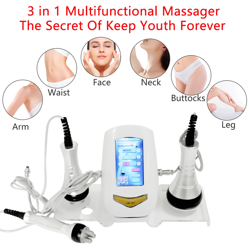 AOKO Metal Head 40K Cavitation Fat Burn Body Slimming  Massage Machine Weight Loss Facial  Skin lifting Tightening Beauty Device