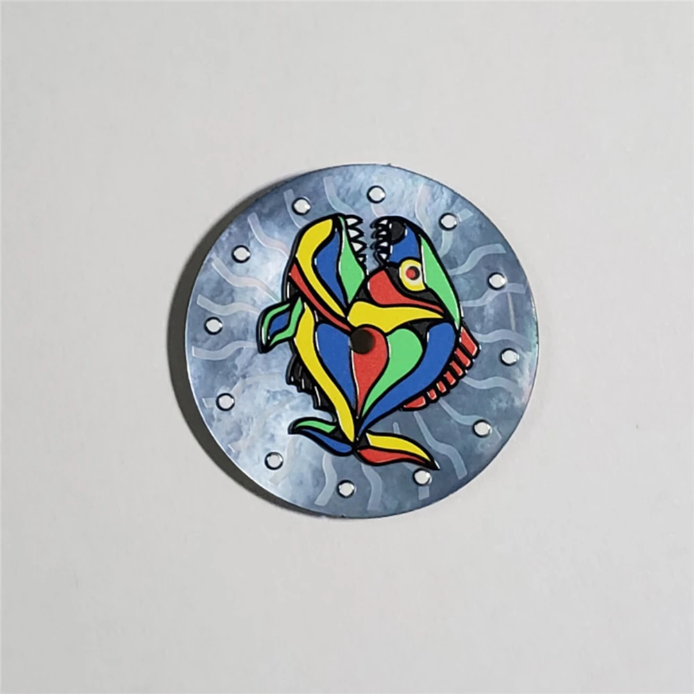 Cadran de montre poisson de dessin animé lumineux, 28.5MM pour NH35 NH36 8215 821A 8200 8205 pour ETA 2836 2824 pour Mingzhu 2813