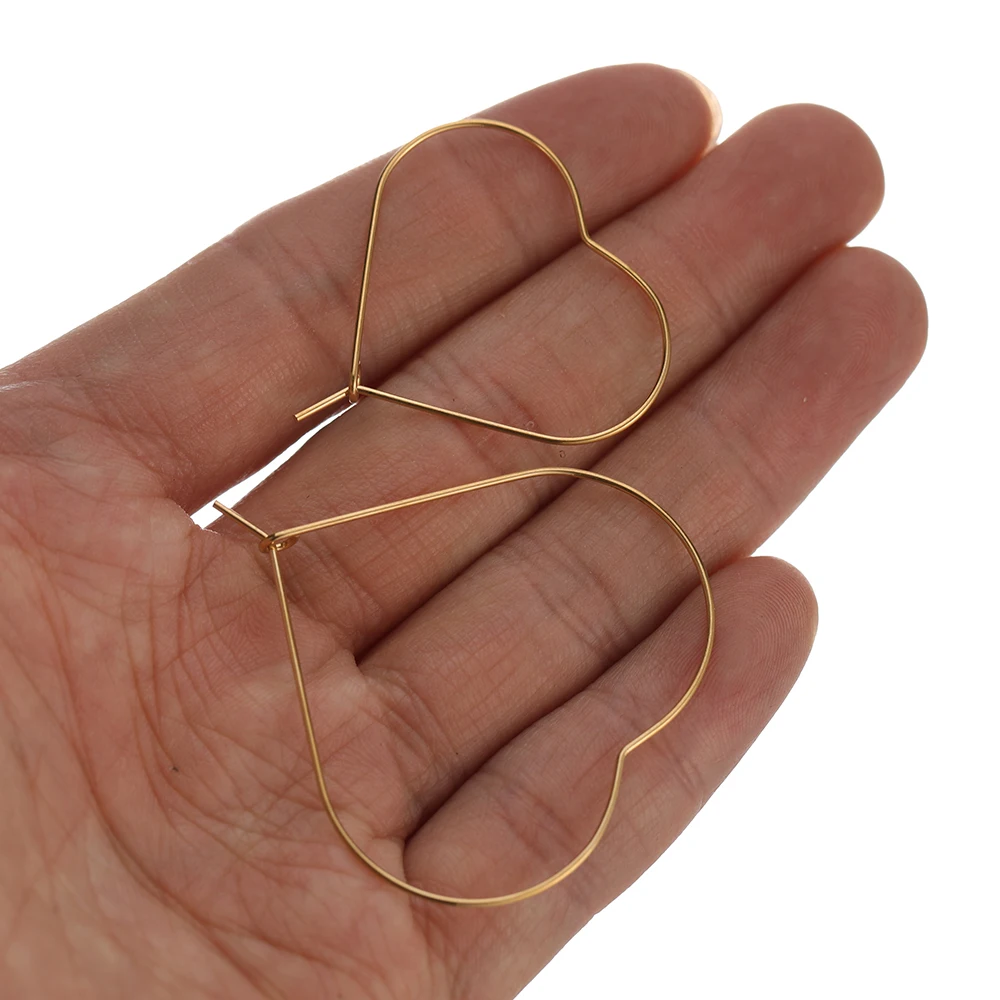 20 Stück Edelstahl-Herz-Ohrringe, Kreisförmige Draht-Stern-Ohrringe, DIY-Schmuckherstellung, Zubehör für Hängeohrringe – Detail 5