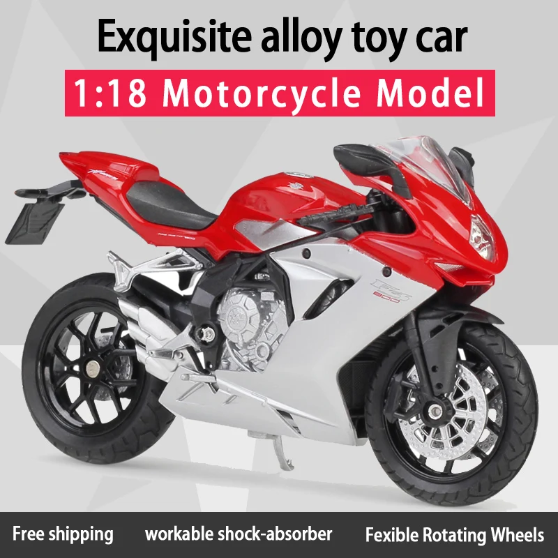 

Модель спортивного мотоцикла Welly 1:18 MV AGUSTA F3 800, из сплава, отлитый под давлением, реальная короткопоглощающая игрушка для детей, подарки, коллекция игрушек