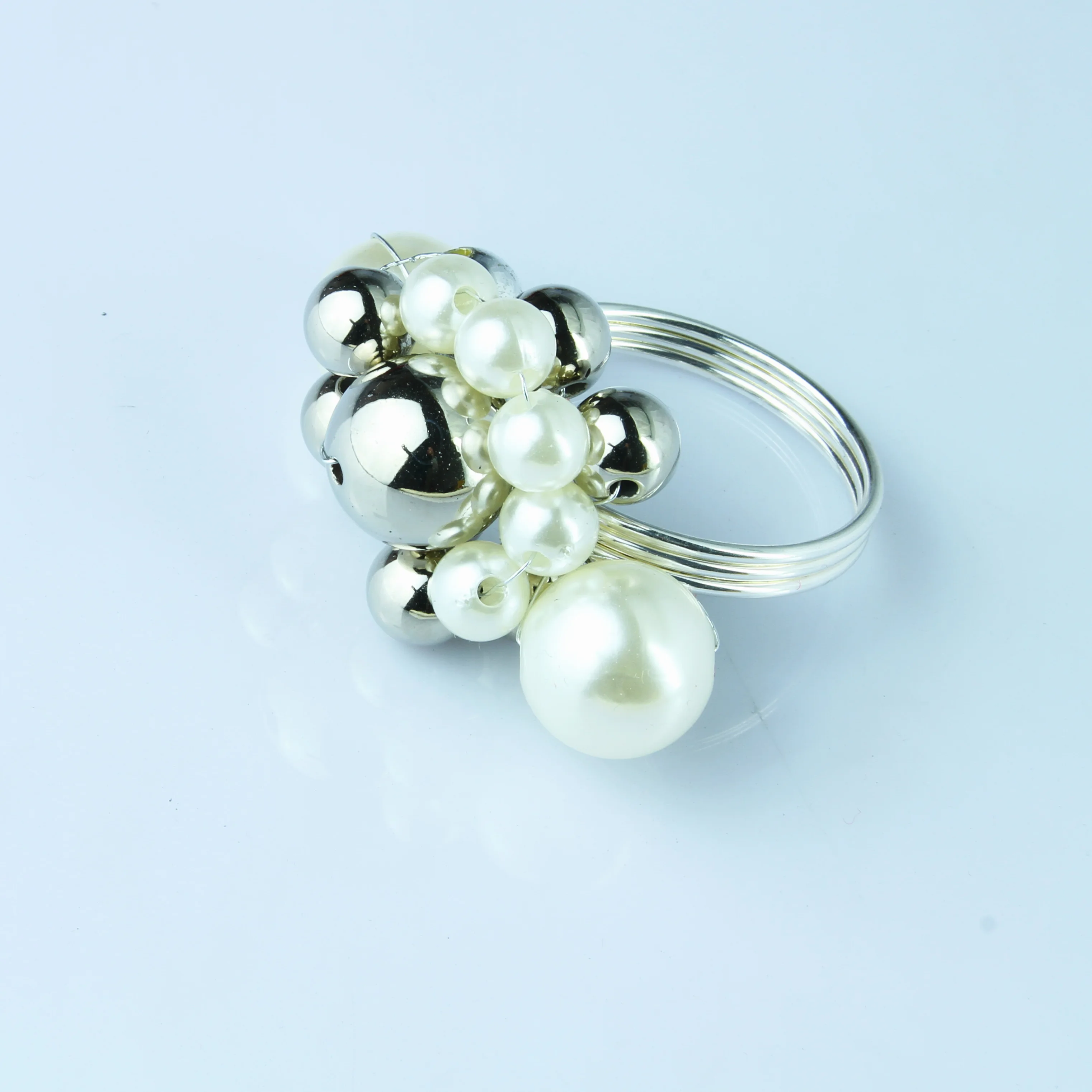 Free Shipping Pearl Napkin Ring Beads for Wedding 12 Pcs qn21010701