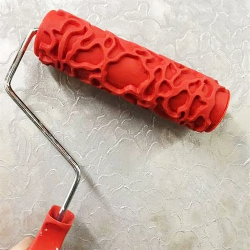 7 Inch Decorative Paint Roller Pattern Embossed Texture Painting Tools for Wall Airless Pintura Machine Household Brush Rubber