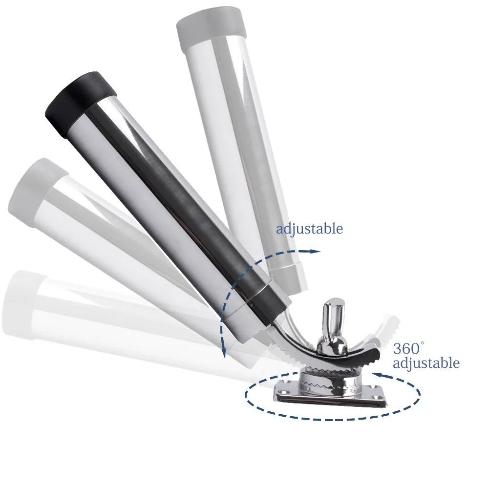 Portacañas ajustable acero inoxidable para embarcaciones pesca - imagen 5