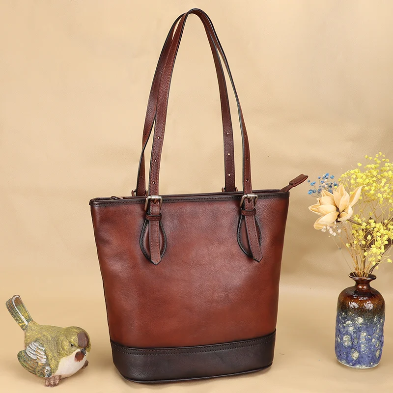 ★Restore ancient ways in baotou layer cowhide hand bag leather bags female leather bag shoulder bag 2021 new female bag