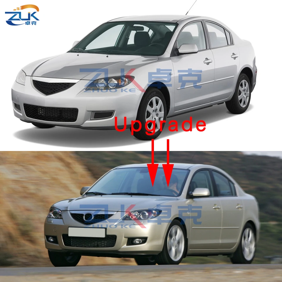 ZUK Car Additional Fog Light Set For Mazda 3 BK Sedan Facelift 2007 2008 Front Anti-Fog Lamp Foglight Foglamp Cable  Switch Kit