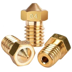 V5 v6 bocal 0.4mm 0.3mm 0.2mm 1.0mm impressoras 3d de cobre peças extrusora rosqueada 1.75mm 3.0mm cabeça do filamento bicos de bronze parte