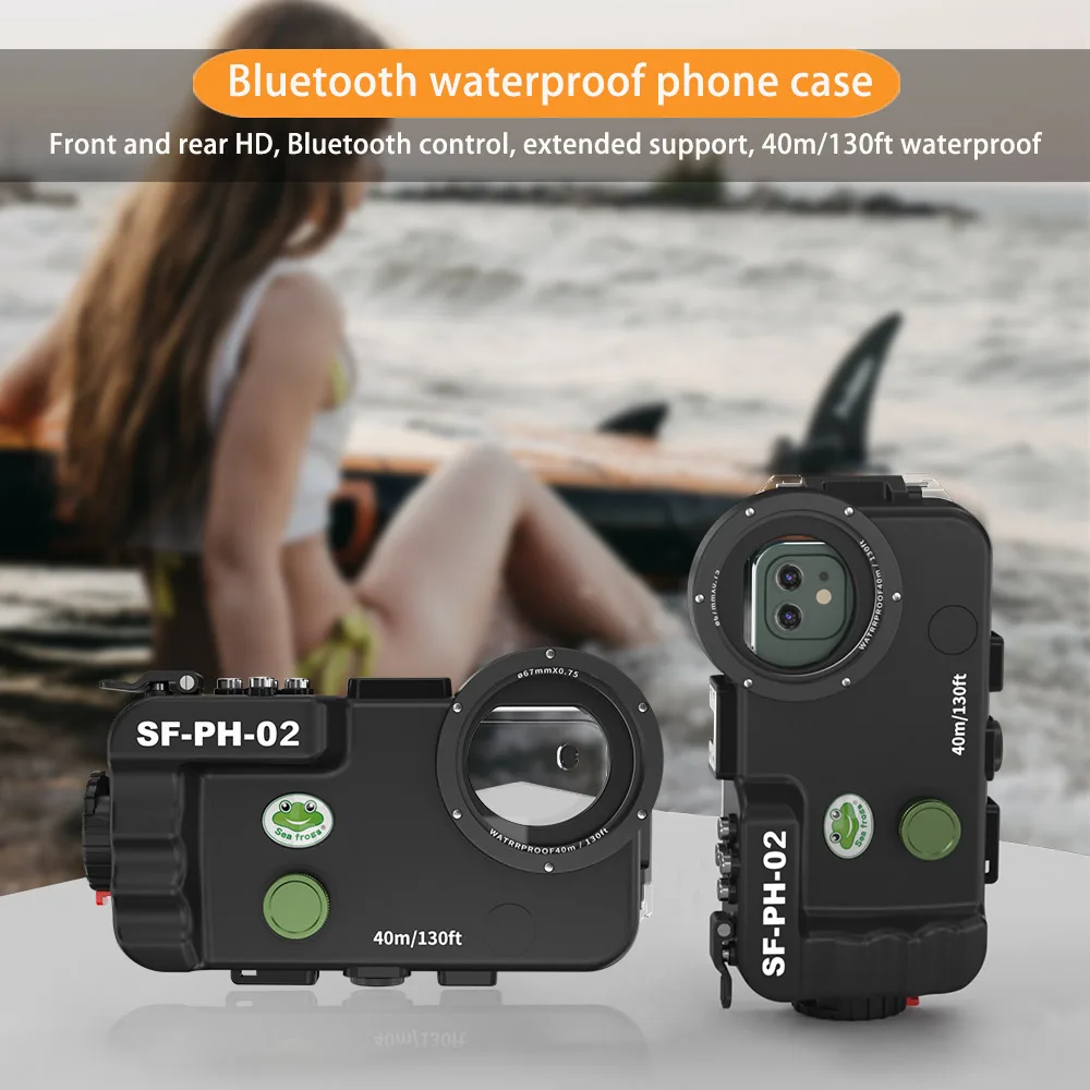 

Seafrogs Waterproof Silicone Smart Case Cover For iphone 14 15 13 Mini Pro Max Underwater Dive Photography Equipment Accessories