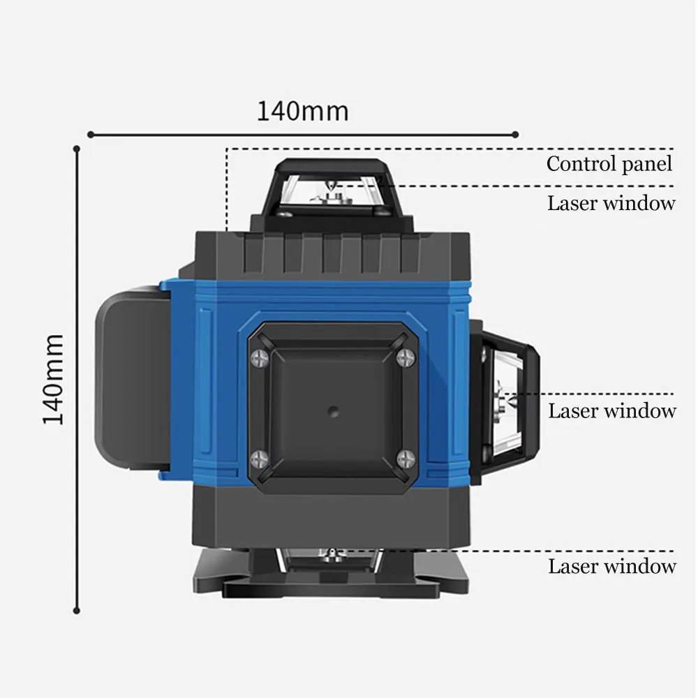 Ton rejestrowych brutto poziom lasera 16 linia 3D samopoziomujący 360 pionowe i poziome Horizont poziom lasera niebieski Laser poziom lasera Nivel