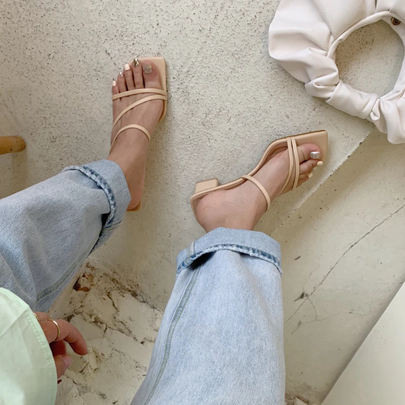 New Woman Summer Sandals Flat Shoes Lace Up Women Beach Slides Footwear Flip Flops Open Toe Sandals Sandalias Mujer