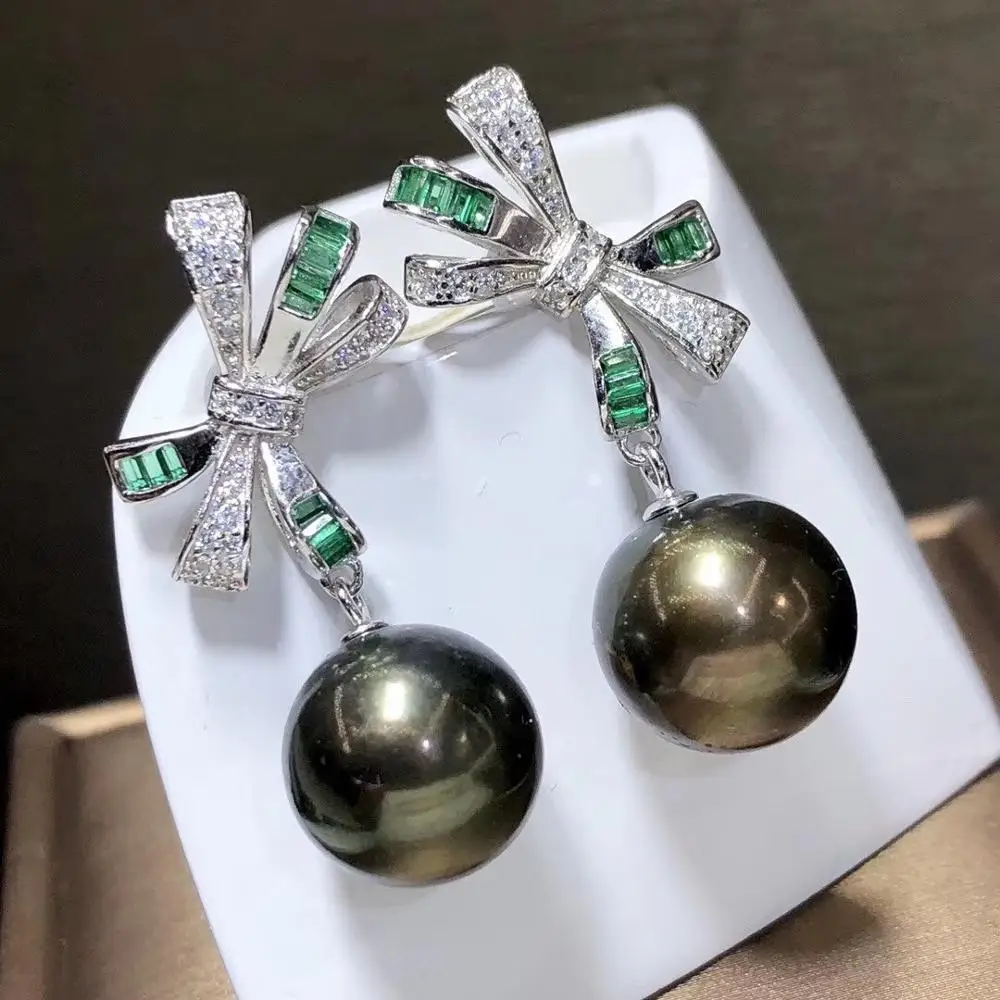 

Серьги-подвески женские из серебра 925 пробы, 9-10 мм