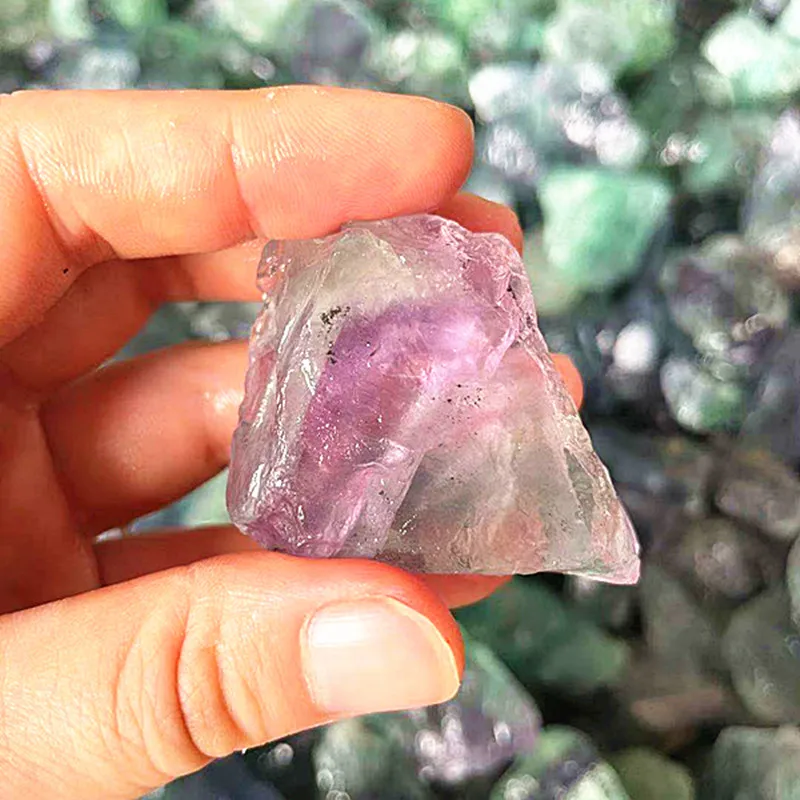 

feng shui crystals raw healing stones natural Color lavender Fluorite rough stones for Minerals and specimens home decoration