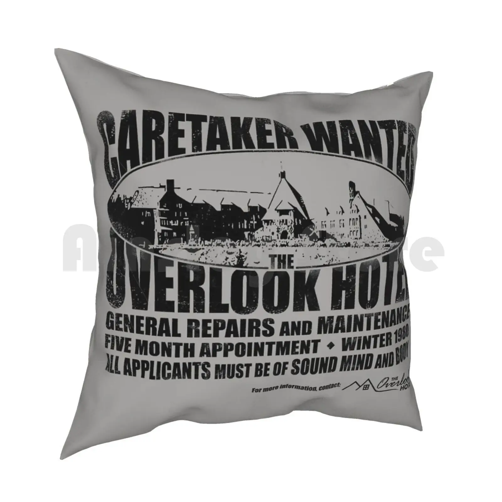 Caretaker Wanted Pillow Case Printed Home Soft Throw Pillow Caretaker Wanted Overlook Hotel Overlook Hotel Overlook