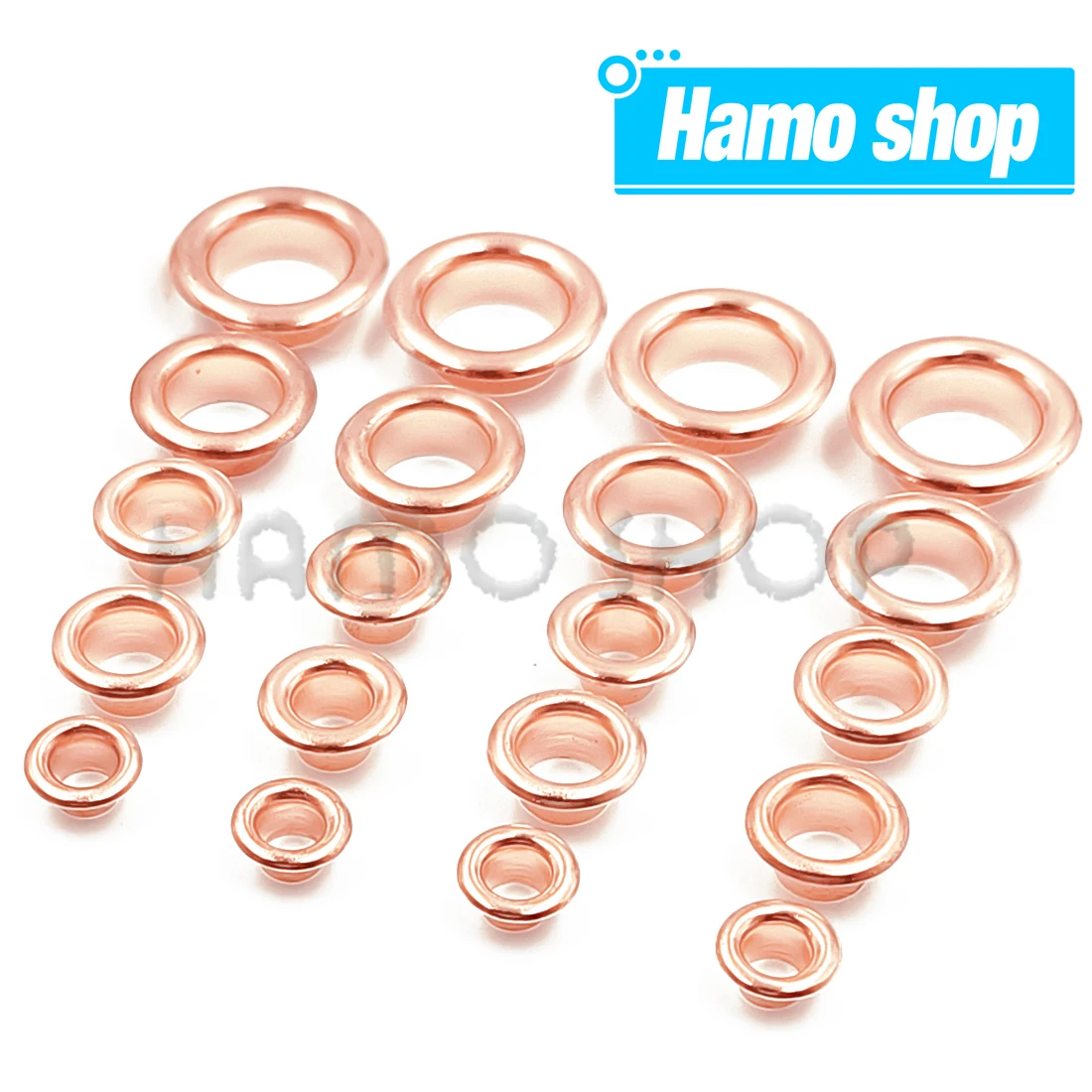 100Pcs Rose Gold Color Hole Metal Eyelets Grommets with Washer For Diy Leathercraft Accessories Shoes Belt Cap Bag Tags Clothes