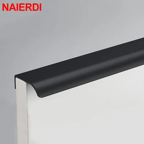 Imagen 1 del producto NAIERDI-tiradores de armario de cocina de aleación de Zinc, tiradores ocultos en negro y plateado, perillas de cajón, manija de muebles para puerta de dormitorio