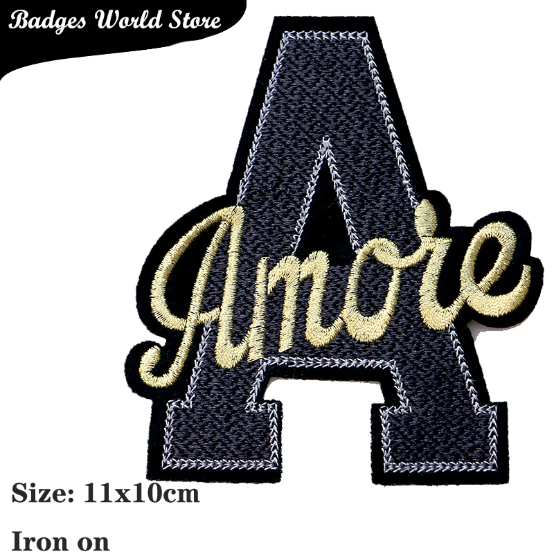 Cartoon Decorative Patch English Letters icon Towel Embroidered Applique Patches For DIY Iron on Badges Stickers on the clothes