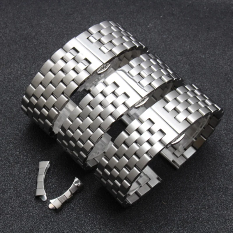 shengmeirui strap FOR IW men\'s watch strap Solid stainless steel bracelet 18MM 20MM 21MM 22MM Silver butterfly buckle watchband