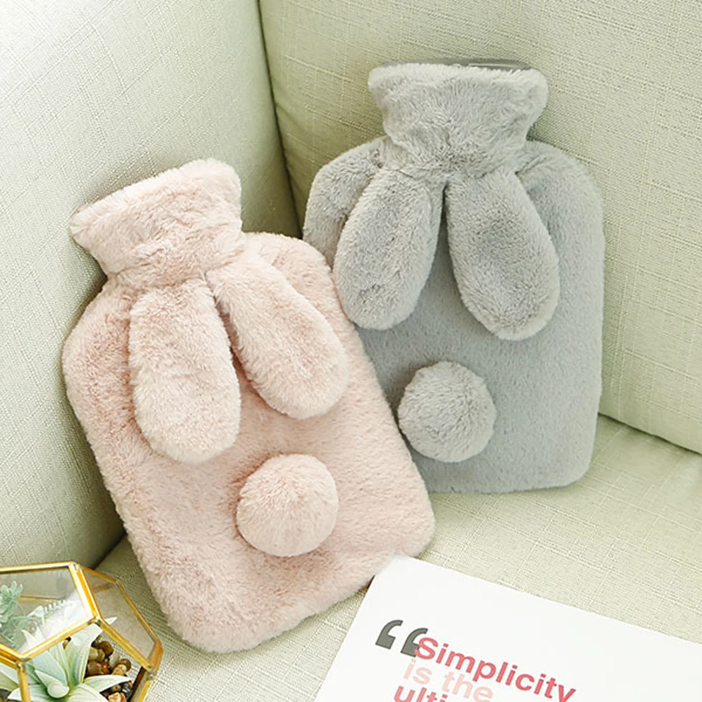 

1pc Adorable Hot Water PVC Bottle Hand Feet Warm Keeping Plush Heat Bag Knitted Soft Cozy Cover Hand Warmer Birthday Winter Gift