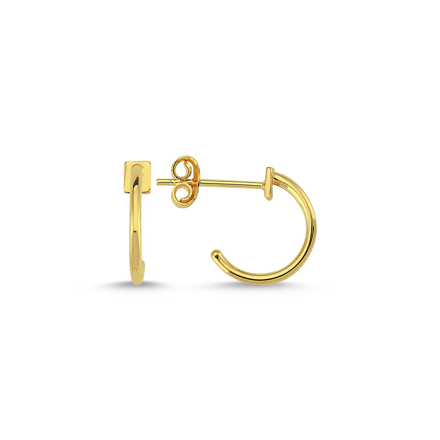 14K Real Gold Hoop Eaarings, 1.2 cm diameter Hoop Earrings