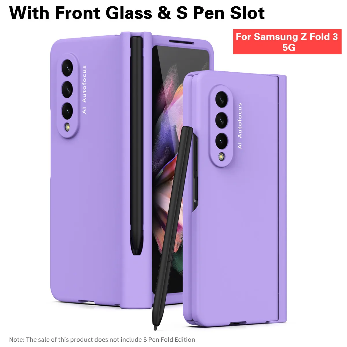 

360 Full Inclusive Hinge Case Pencel Slot Cases For Samsung Galaxy Z Fold 5 4 3 5G With Front Screen Glass Flim Z Fold 2 Cover