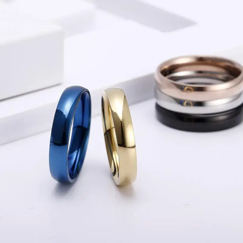 Fashion Titanium Steel Thin Ring Women\'s Korean-Style Ring Five-color Solid Color Male And Female Rings For Couples And Unisex