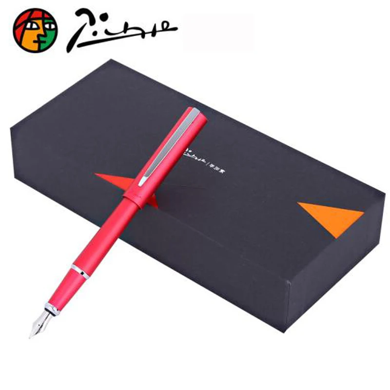 

New Picasso 962 Agate Red Pimio Van Der Rohe Metal Fountain Pen Iridium M Nib High Quality Office Home For Writing Pen