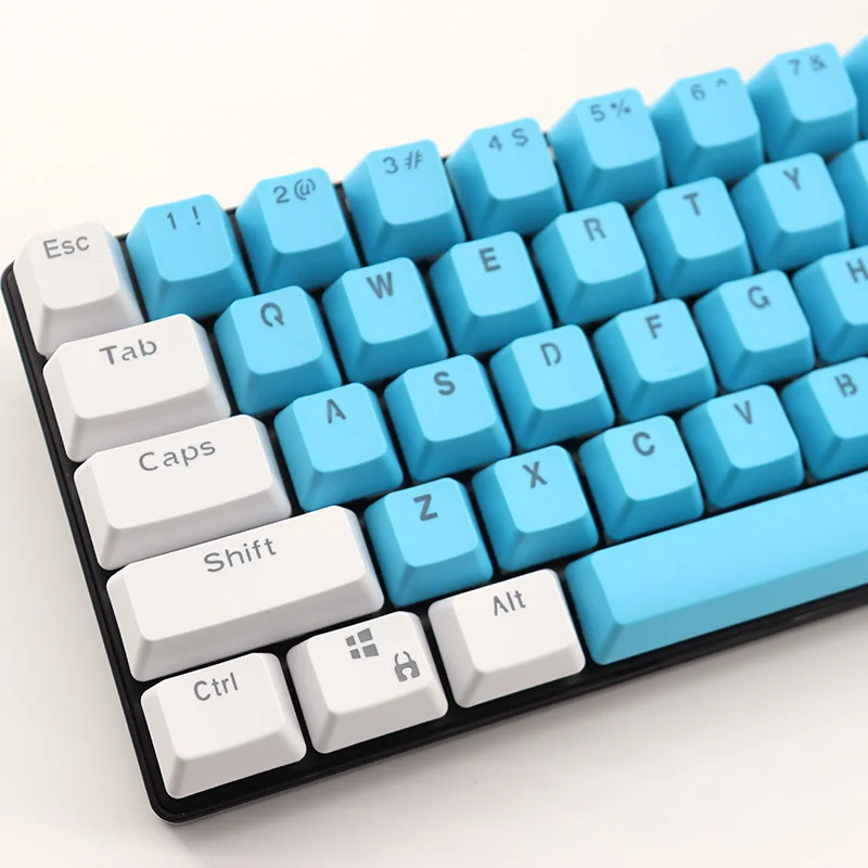 106 Keys Blue White Keycaps PBT Specials Keycap Backlit Two-Color Key Caps For MX Switch