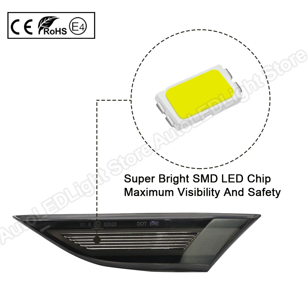 For PORSCHE 991 Carrera S 4 4S GTS GT3 Turbo Targa 718 Boxster Cayman GT4 LED Front Side Marker Lights Turn Signal Lamp 2Pcs