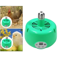 Durable 300W Safe Chicken Coop Pet Heater Livestock Heating Lamp Fan Tool 220V Automatic Temperature Control LED Light