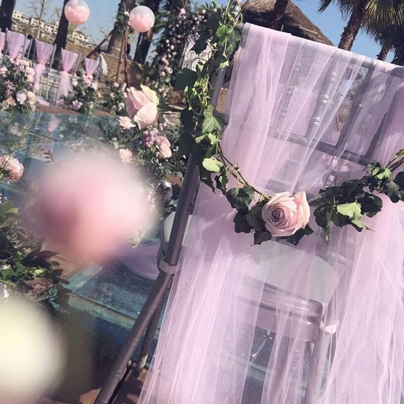1 قطعة 48 سنتيمتر x 10 متر Mariage الغزل تول لفة شير كريستال الأورجانزا النسيج ل الزفاف ديكور استحمام الطفل عيد ميلاد الحدث ديكو 5z