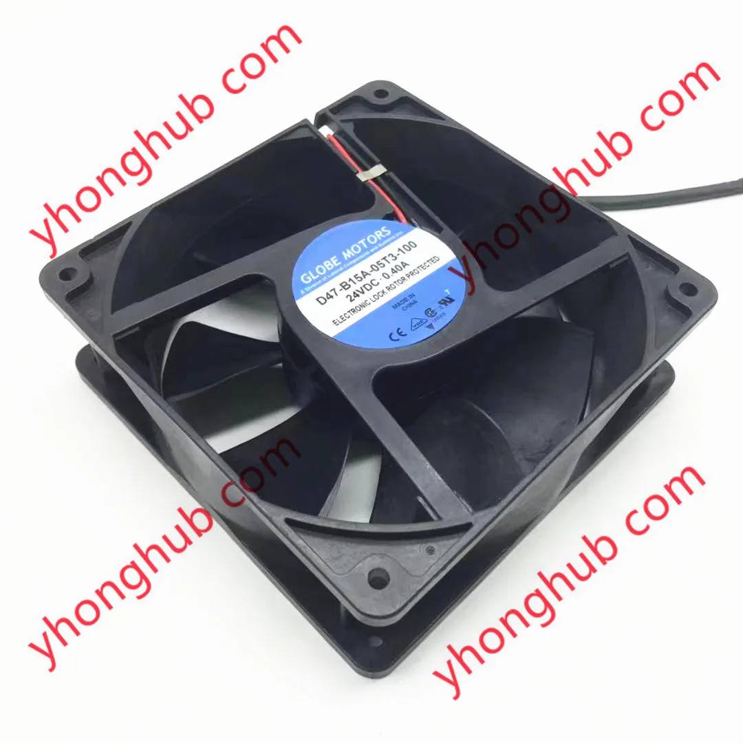 

Globe Motors D47-B15A-05T3-100 DC 24V 0.4A 120x120x38mm 2-Wire Server Cooling Fan